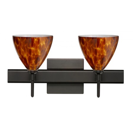 Besa Lighting Besa Wall With SQ Canopy Mia Bronze Amber Cloud 2x40W G9 2SW-177918-BR-SQ
